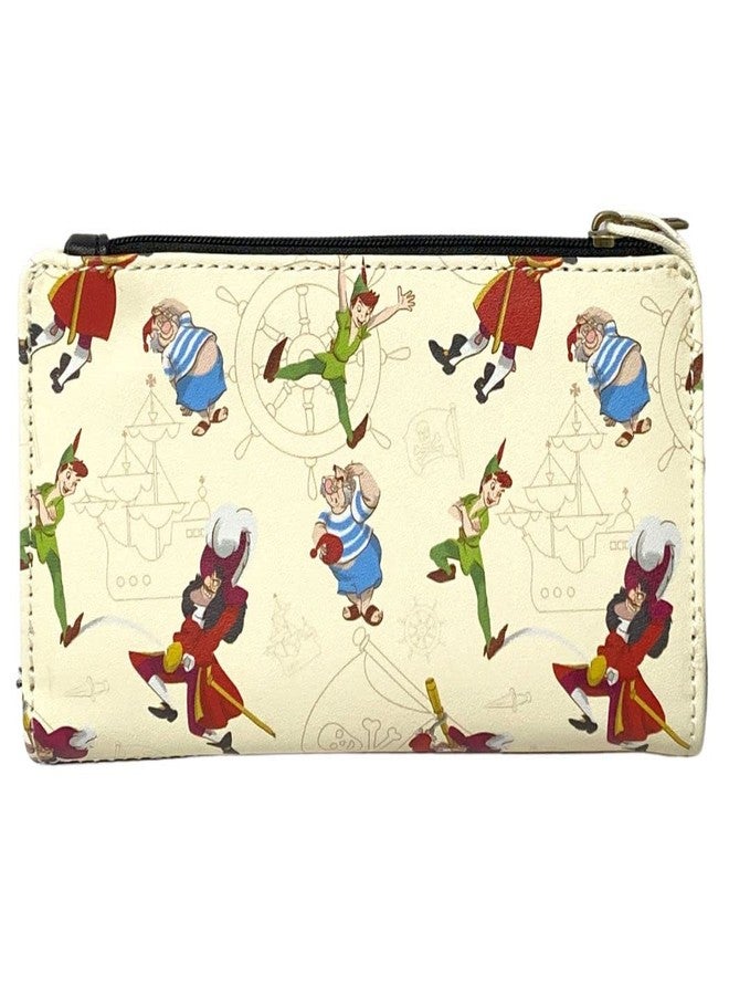 Loungefly Captain Hook Pirate Skull Peter Pan All-Over-Print Faux Leather Flap Wallet with Snap Closure - Image 2