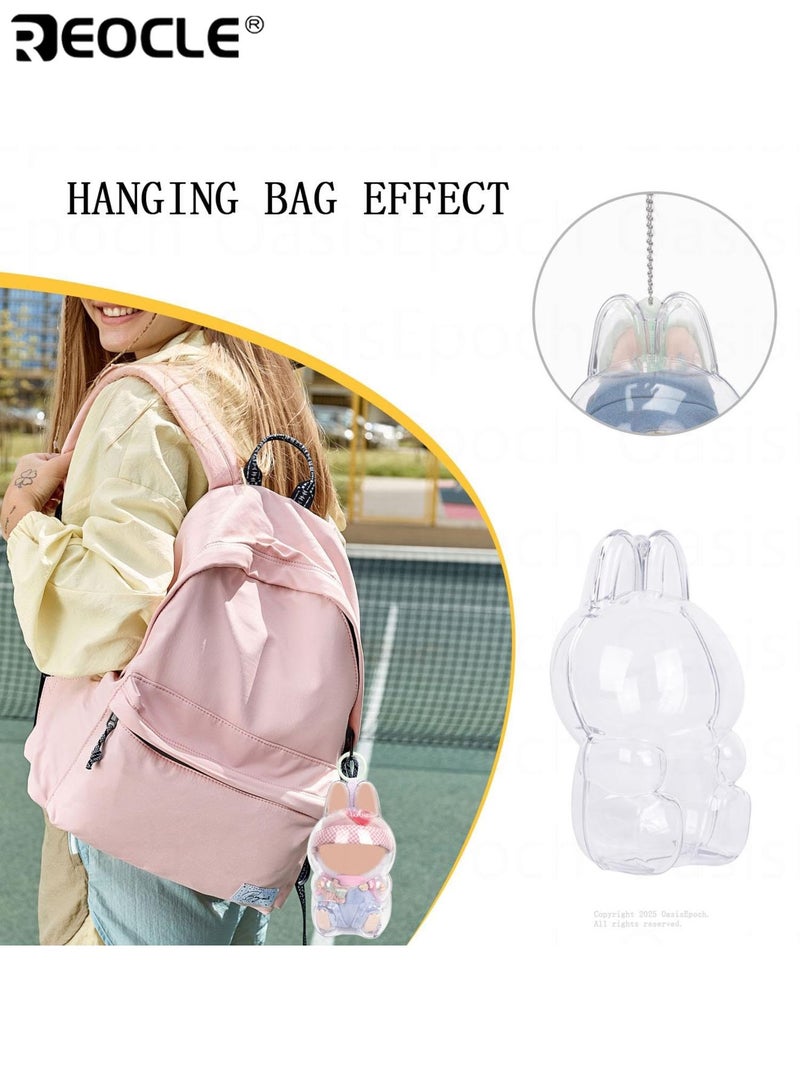 REOCLE 2PCS Hanging Protective Case for Cartoon Plush Doll Clear Figure Display Bag Plastic Protective Cover Transparent Storage Dustproof Anti-Stain Ideal for Plush Doll Collectors - Image 4