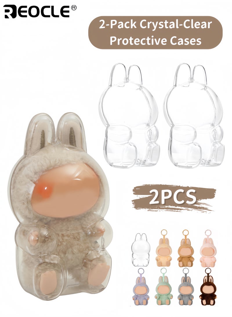 REOCLE 2PCS Hanging Protective Case for Cartoon Plush Doll Clear Figure Display Bag Plastic Protective Cover Transparent Storage Dustproof Anti-Stain Ideal for Plush Doll Collectors - Image 1