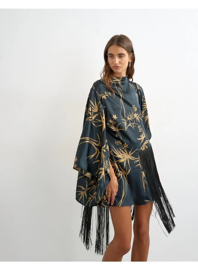 Topshop Fringed Mini Dress