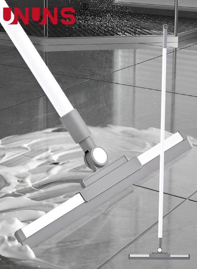 UNUNS Multifunction Magic Broom,Silicone Floor Squeegee Broom,Rubber Squeegee Sweeping Tool,4 in 1 Floor Scraping Sweeper Wiper For Bathroom,Shower,Kitchen Pet Hair Fur Marble Tile Glass Cleaning,Grey - Image 1