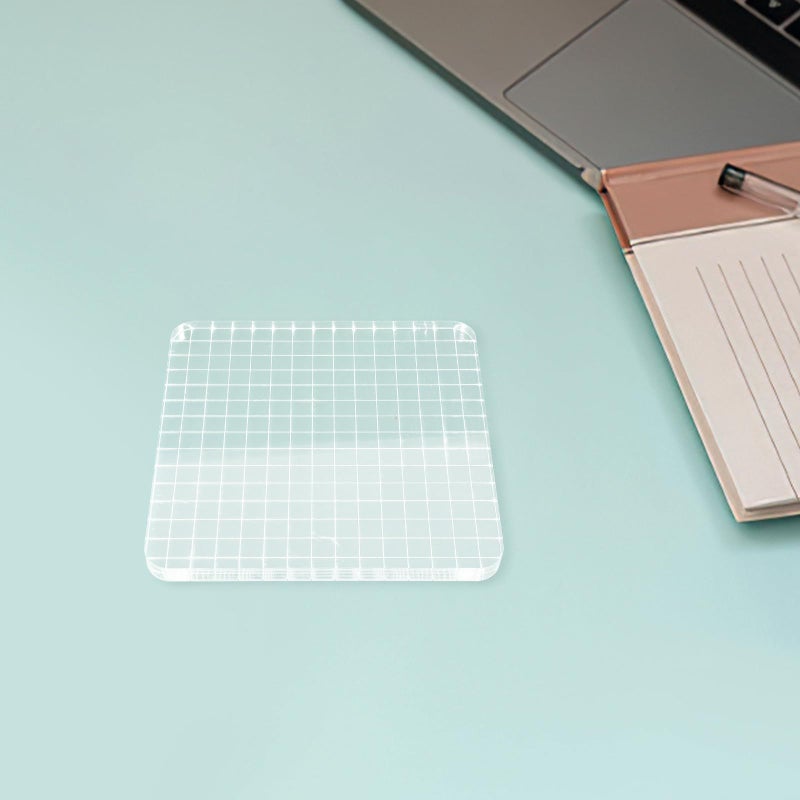 Acrylic Stamp Block 15x15cm With Grid Lines For Scrapbooking And DIY Crafts - Image 5