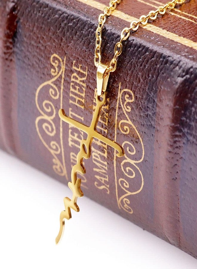 VIEN® Jesus Cross Pendant Necklace Religious Jewellery Unisex Chain Christian Symbol Stainless Steel Locket (GOLD) - Image 5
