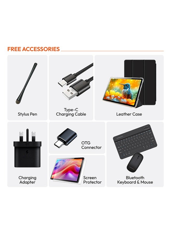 Microdigit - MEG11 10.1 Inch Tablet Single SIM Gray 4GB+4GB RAM 128GB  4G - International Version With Bluetooth Keyboard and Mouse - Image 1