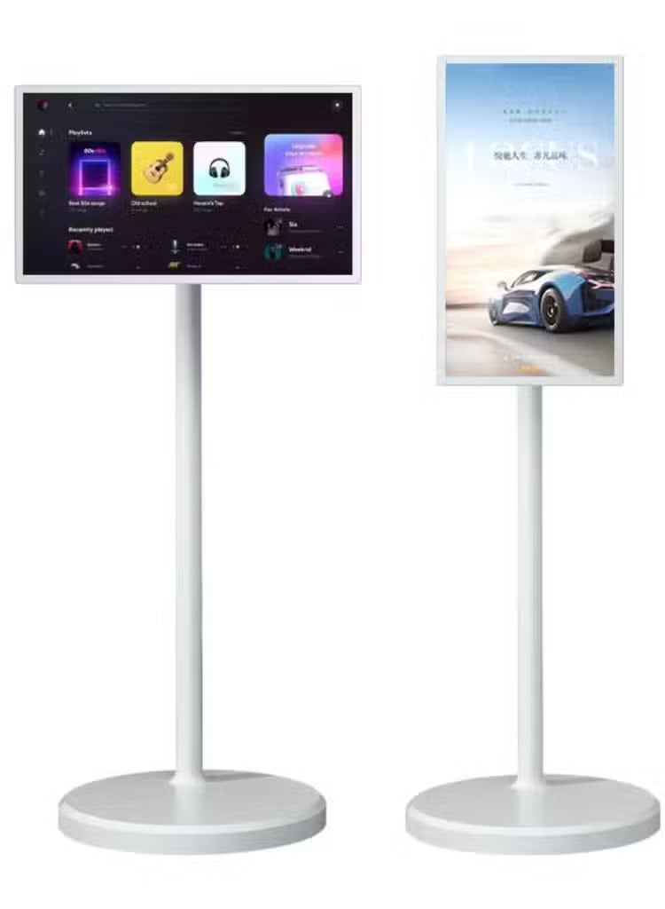24-Inch Smart Display | Portable Rotating Mobile TV | 360° Rotatable Screen Home Entertainment Center  - Image 1