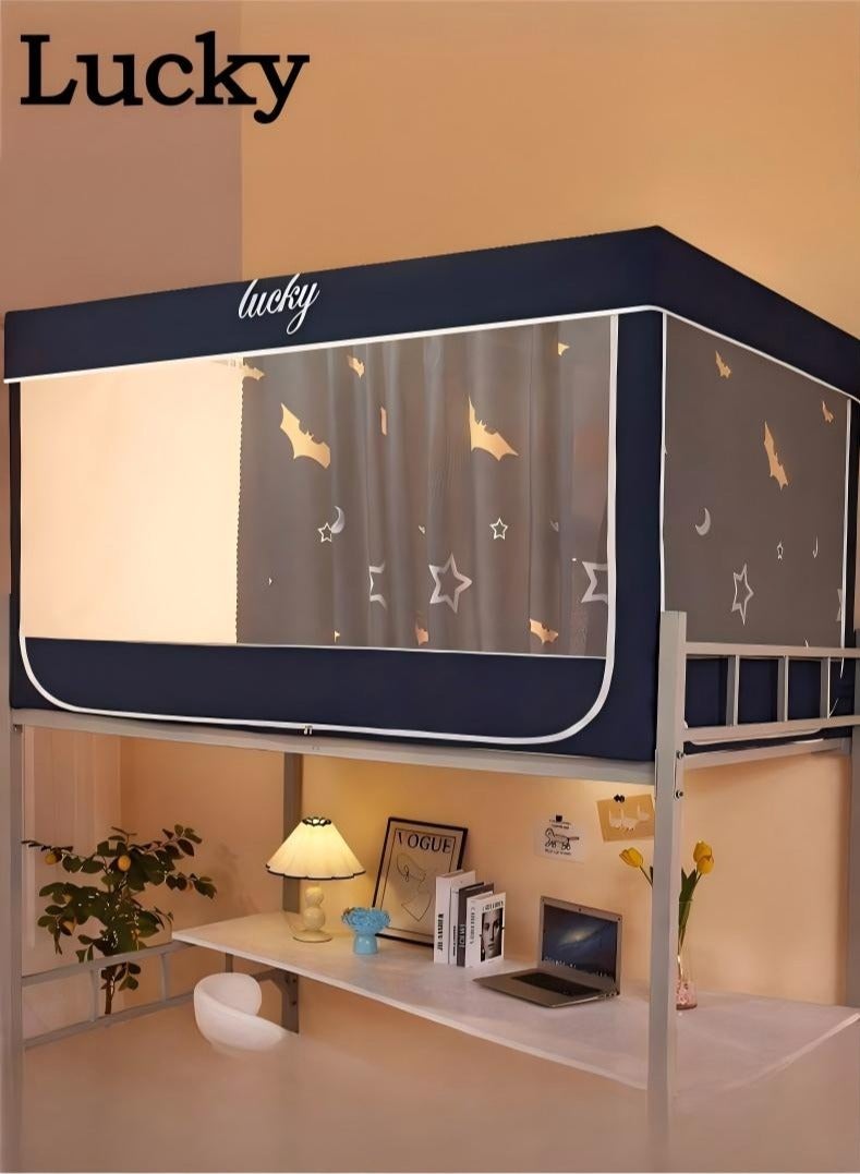 Lucky Bed Canopy Tents Curtain Blackout Curtain Single Bed Tent Curtain Student Shading Cloth Bed Canopy Mosquito Net Student Sleep Privacy Protection - Image 1