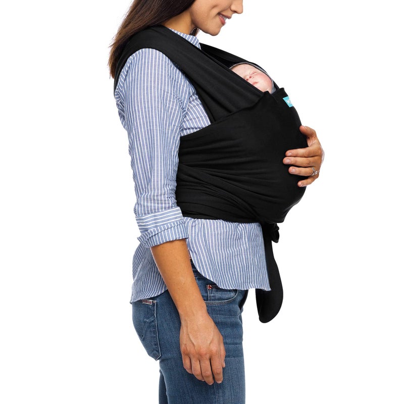 Moby Baby Wrap Carrier Evolution for Newborns to Toddlers (8-33lbs), Infant Sling Carrier, Lightweight & Hands Free Design, Adjustable for All Body Types, Baby Registry Gift (Black) - Image 3