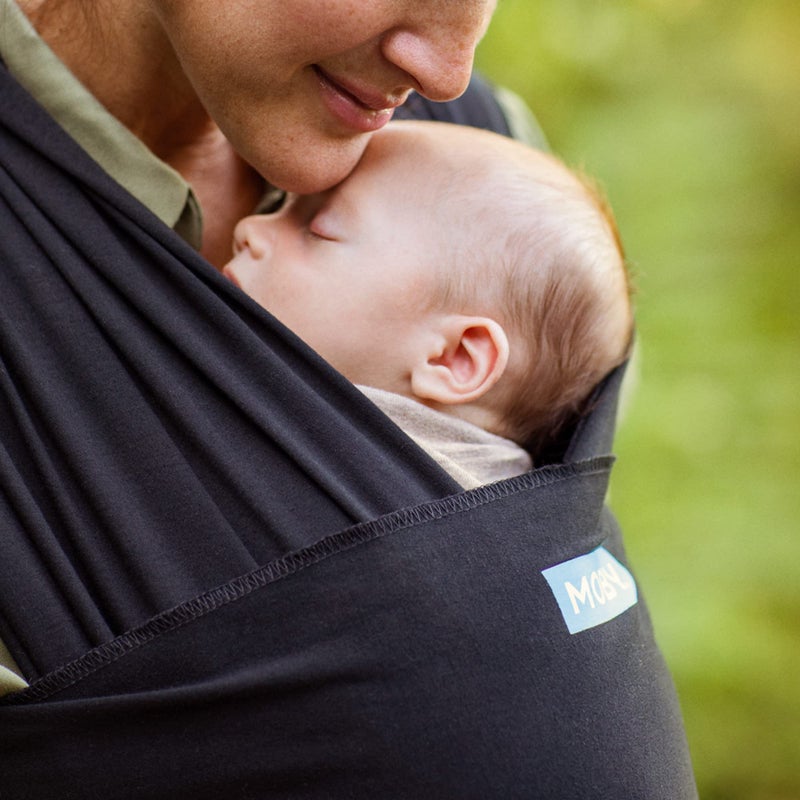 Moby Baby Wrap Carrier Evolution for Newborns to Toddlers (8-33lbs), Infant Sling Carrier, Lightweight & Hands Free Design, Adjustable for All Body Types, Baby Registry Gift (Black) - Image 5