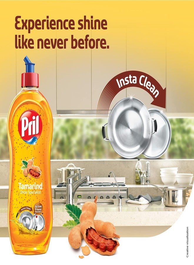 Pril Tamarind Liquid Dishwash Gel - 750 ml | Power of Tamarind for Tough Stains | Leave Utensils Sparkling Clean | Insta Clean Technology | Active Power Boosters - Image 3