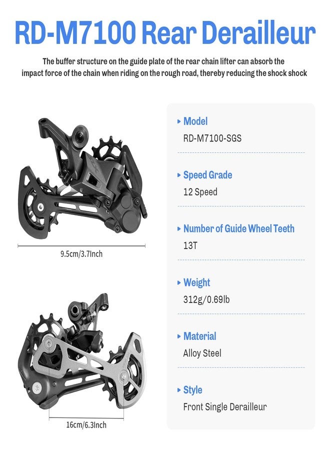 Relwears Bike Rear Derailleur SLX Rd-M7100 SGS 12 Speed Derailleur for Mountain Bike - Image 3