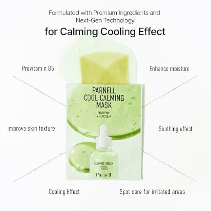 Parnell Panthenol Heartleaf Cool Calming Mask 10ea, korea skin care, korea beauty - Image 4