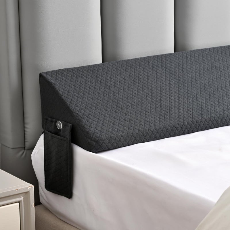 MIDLADE King Bed Wedge Pillow for Headboard Mattress Long Wedge Pillow Bed Bolster King Gap Filler Nora Pillows for Dorm Sleeping Backest Home Decor RV House Accessories Hotel Must Haves Grey - Image 2