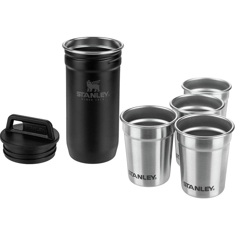 Stanley Stanley Adventure Nesting Shot Glass Set, 4 Stainless Steel Shot Glasses with Rugged Metal Travel Carry Case, Camping Gifts, Matte Black, 2oz  - Image 4