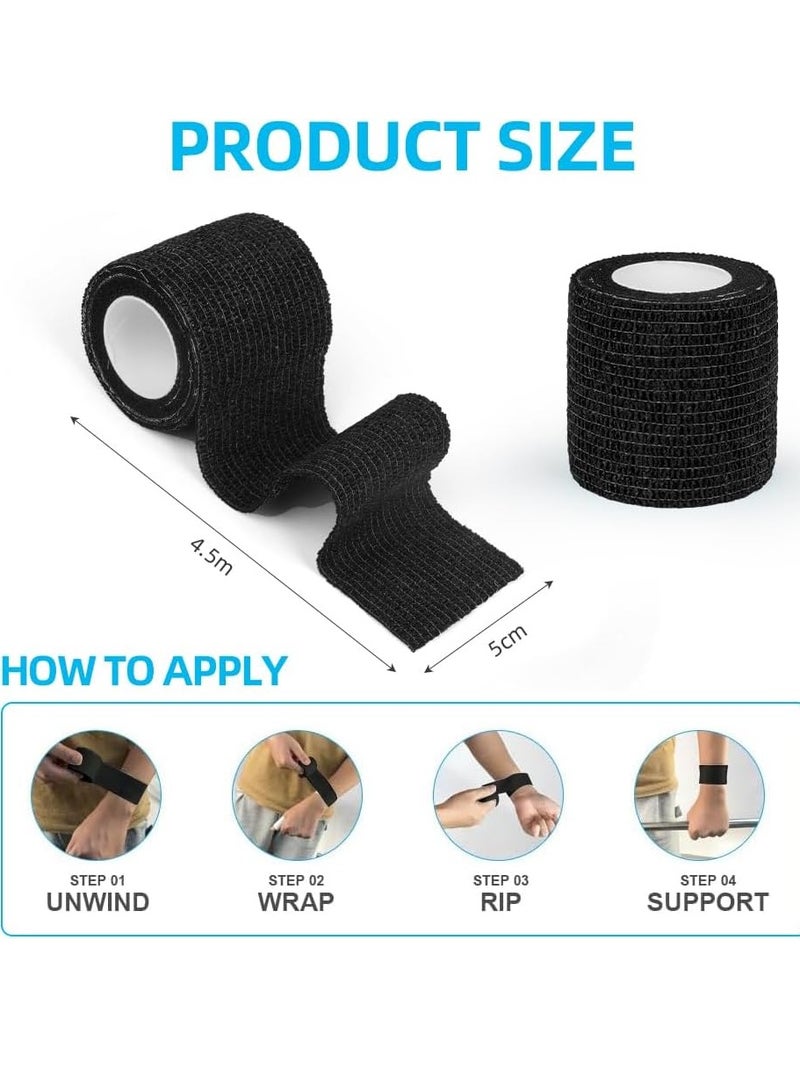 Generic Self Adherent Sport Wrap Tape, 8 Rolls 5cm x 4.5m Football Tape Wrap, Cohesive Bandage Sock Wrap, Shin Pad Tape, Goalkeeper Wrist Tape & Football Ankle Tape, Pet & Vet Wrap for Dogs, Horses - Image 2