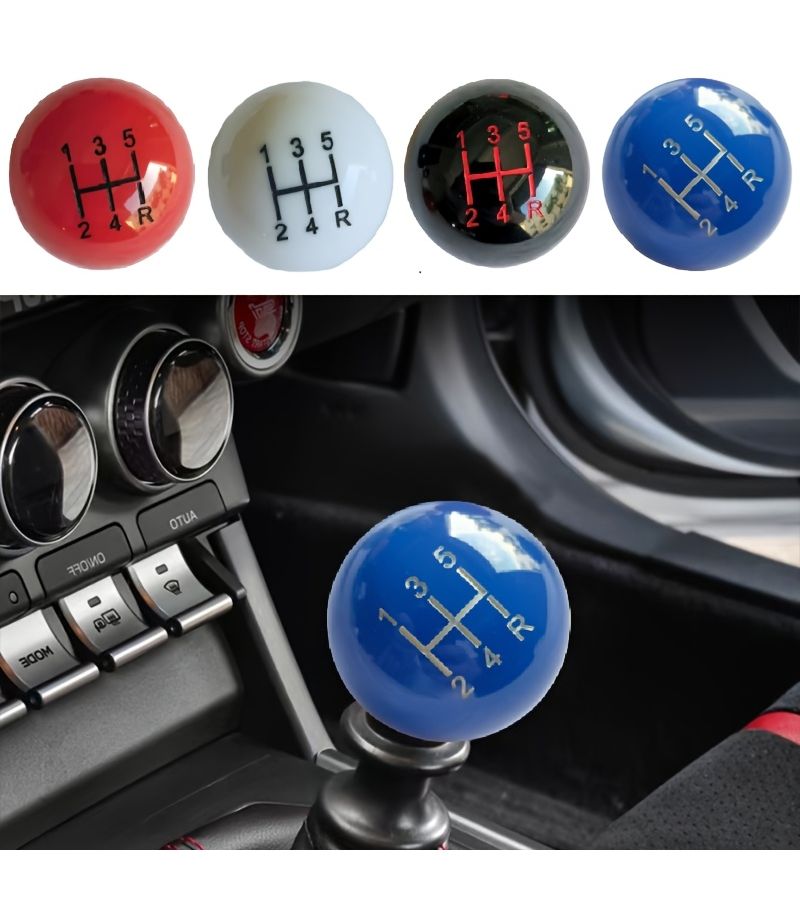 Blue 5 Speed Ball Shape Acrylic Gear Shifter Knob With 3 Adapters Universal Car Styling - Image 3