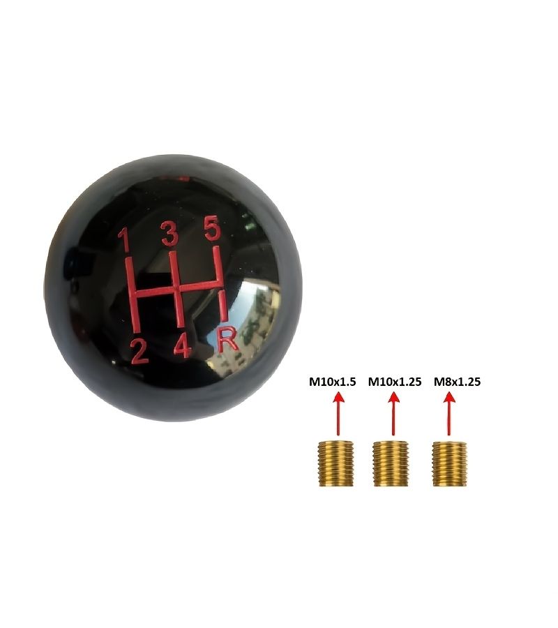 Blue 5 Speed Ball Shape Acrylic Gear Shifter Knob With 3 Adapters Universal Car Styling - Image 5