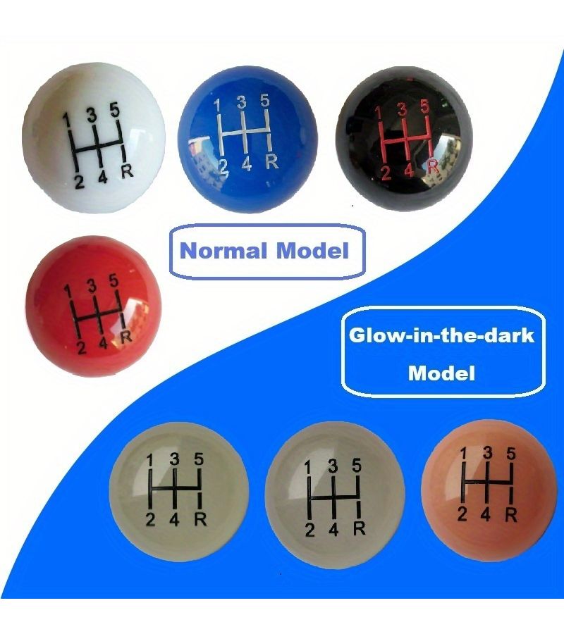 Blue 5 Speed Ball Shape Acrylic Gear Shifter Knob With 3 Adapters Universal Car Styling - Image 4