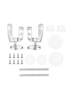 SYOSI Toilet Seat Fittings Zinc Alloy Toilet Seat Hinges Replacement Hinge with Fittings and Repair Parts Chrome Finished Toilet Seat Hinge Fixings for Most Wooden Resin MDF Toilet Seat  - Image 1