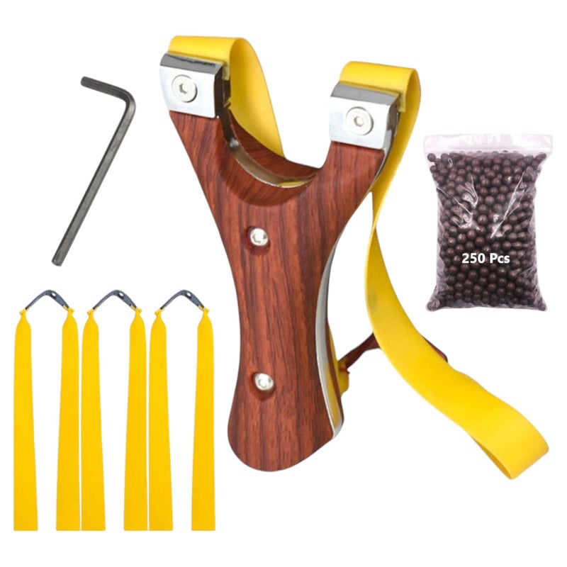 Marksman ® Resin + Alloy Portable Pocket Slingshot Outdoor Learning Catapult Gulel (Brown Resin+Alloy Slingshot) - Image 1