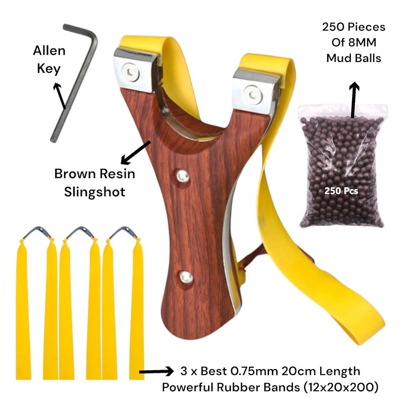 Marksman ® Resin + Alloy Portable Pocket Slingshot Outdoor Learning Catapult Gulel (Brown Resin+Alloy Slingshot) - Image 3