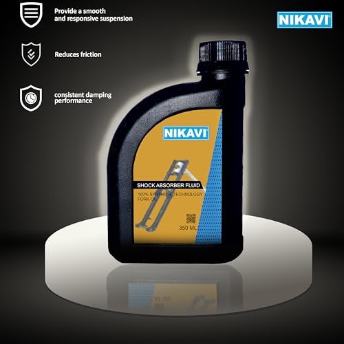 NIKAVI Shock Absorber Fork Oil for Bikes – 350ml | Front Suspension Fluid for Smooth Ride, Anti-Corrosion, Anti-Foam, Temperature Stable | 2W Hydraulic Fork Compatible - Image 2