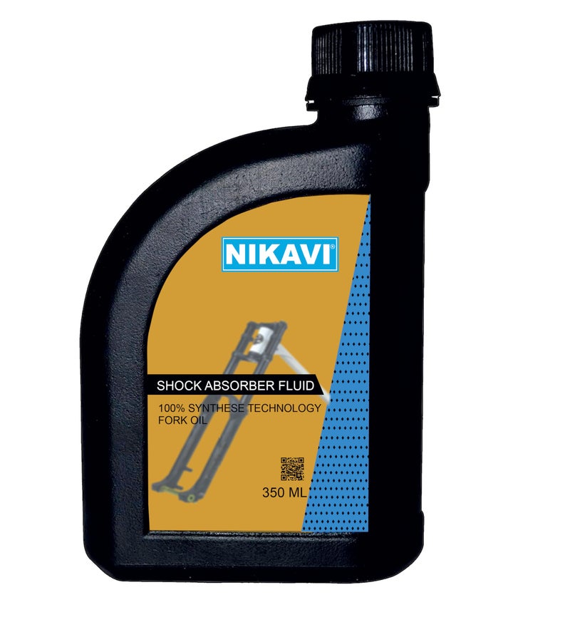 NIKAVI Shock Absorber Fork Oil for Bikes – 350ml | Front Suspension Fluid for Smooth Ride, Anti-Corrosion, Anti-Foam, Temperature Stable | 2W Hydraulic Fork Compatible - Image 1