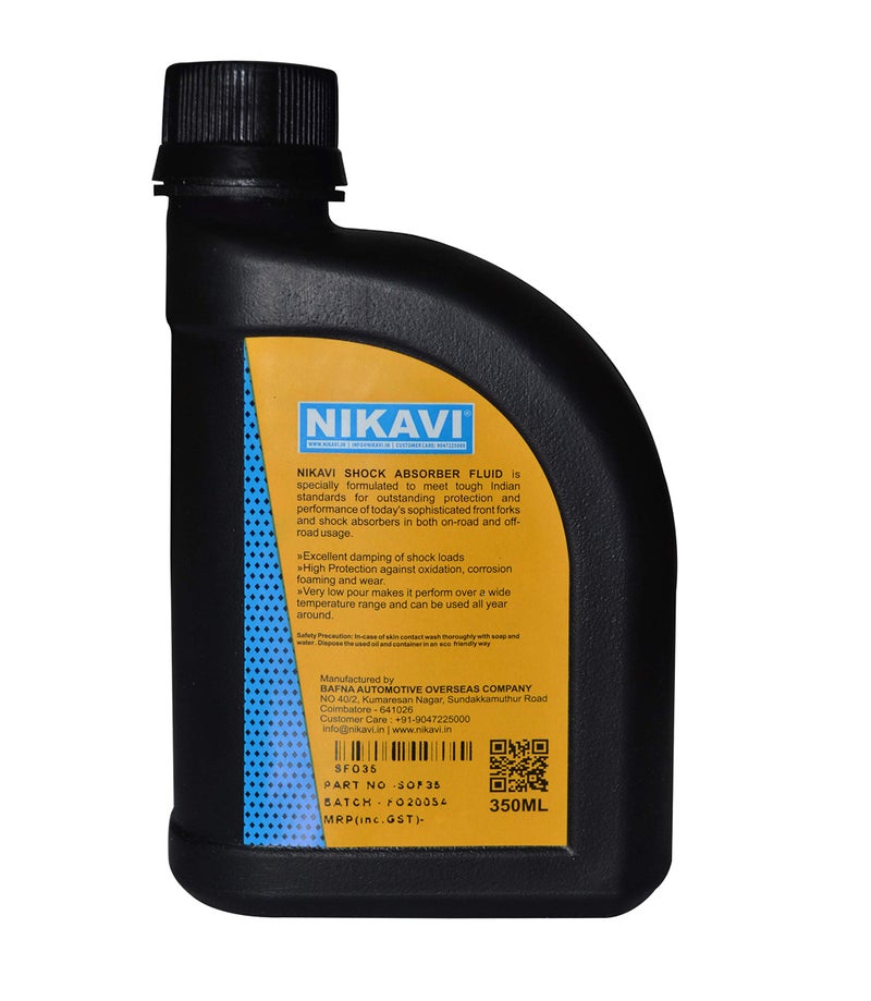 NIKAVI Shock Absorber Fork Oil for Bikes – 350ml | Front Suspension Fluid for Smooth Ride, Anti-Corrosion, Anti-Foam, Temperature Stable | 2W Hydraulic Fork Compatible - Image 5