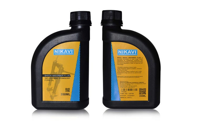 NIKAVI Shock Absorber Fork Oil for Bikes – 350ml | Front Suspension Fluid for Smooth Ride, Anti-Corrosion, Anti-Foam, Temperature Stable | 2W Hydraulic Fork Compatible - Image 4