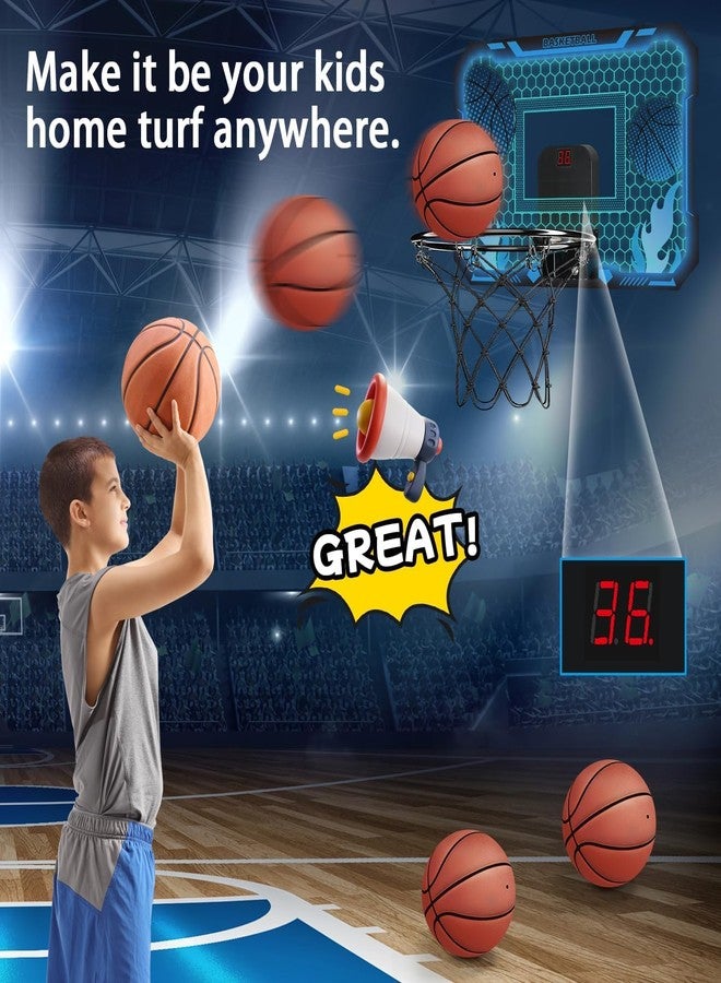 VROGTIK Indoor Basketball Hoop for Kids with Led Lights Mini Basketball Hoop with Remote Control Over The Door Basketball Hoops with Scoreboard Basketball Toys for 4-12 Year Old Boys Girls - Image 2