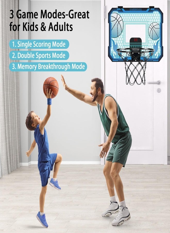 VROGTIK Indoor Basketball Hoop for Kids with Led Lights Mini Basketball Hoop with Remote Control Over The Door Basketball Hoops with Scoreboard Basketball Toys for 4-12 Year Old Boys Girls - Image 4