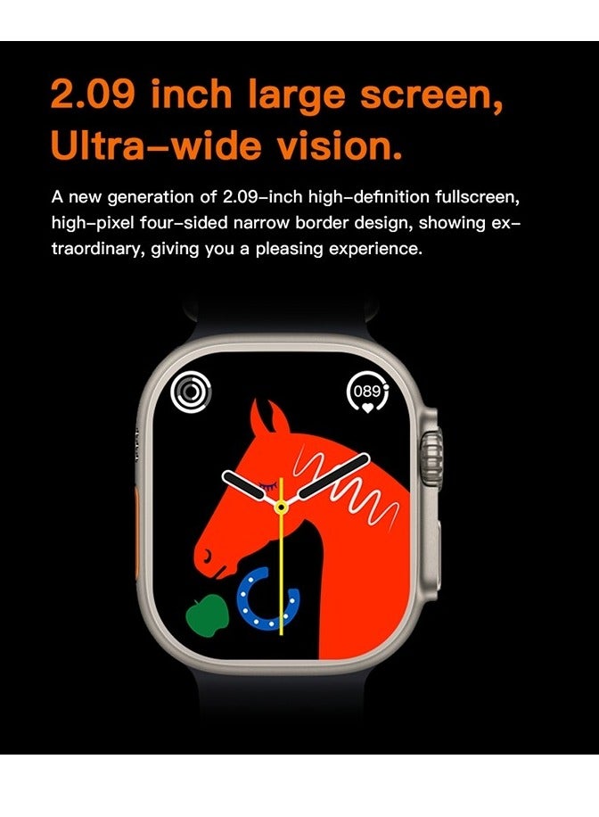 T10 Ultra Smart Watch 2.09-Inch HD Display with Bluetooth Calling Sleep and Heart Rate Monitoring IP67 Waterproof - Image 3
