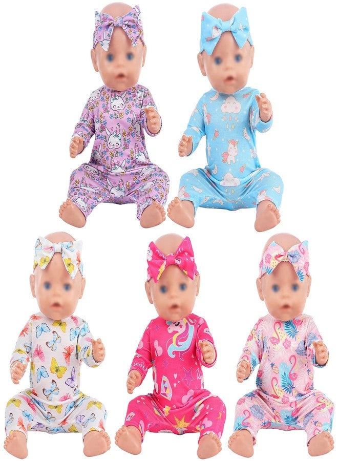 ebuddy 6 Sets Baby Doll Clothes Fancy Outfit Dress Doll Accessories 14-16 Inch Baby Doll Clothes Dresses Outfits Pjs for 43cm New Born Baby Dolls - Image 1