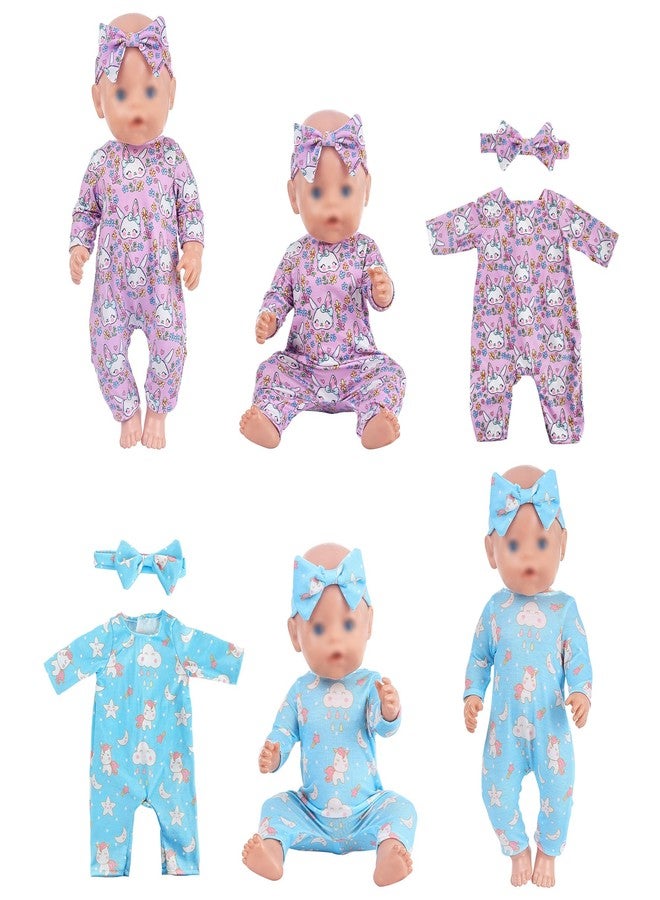 ebuddy 6 Sets Baby Doll Clothes Fancy Outfit Dress Doll Accessories 14-16 Inch Baby Doll Clothes Dresses Outfits Pjs for 43cm New Born Baby Dolls - Image 3