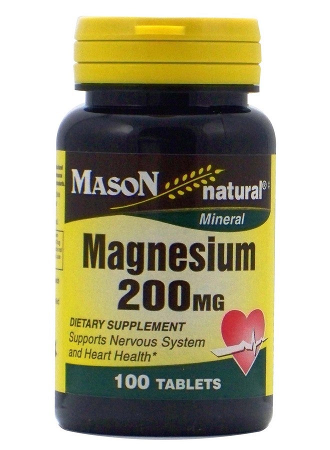Mason Natural Mason Vitamins Magnesium 200 mg Tablets,100 Count