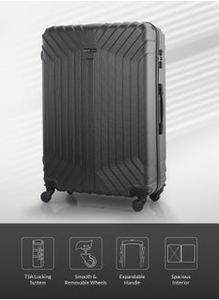 PARAJOHN Winso 2-Piece ABS Hardside Spinner Luggage Trolley Set Dark Grey  - Image 2
