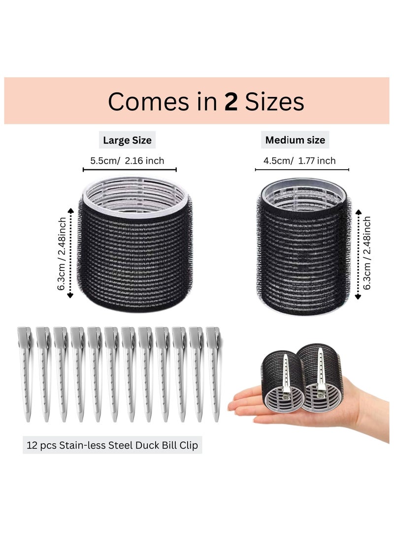 ELAUR Elaur 24 Hair Curler Rollers for Women Heatless Hair Rollers with 12 Pcs Clips, Self Grip Holding Hair Rollers for Long Medium Short Thick Fine Volume Thin Bangs Hair  - Image 2