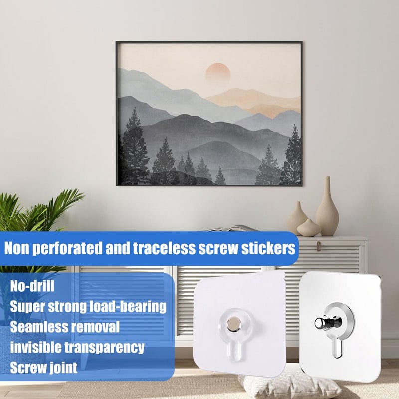 No-drill, traceless screw wall nails, nail-free adhesive brackets, photo frames, strong adhesive hooks, bathroom wall-mounted nail-free stickers - Image 4