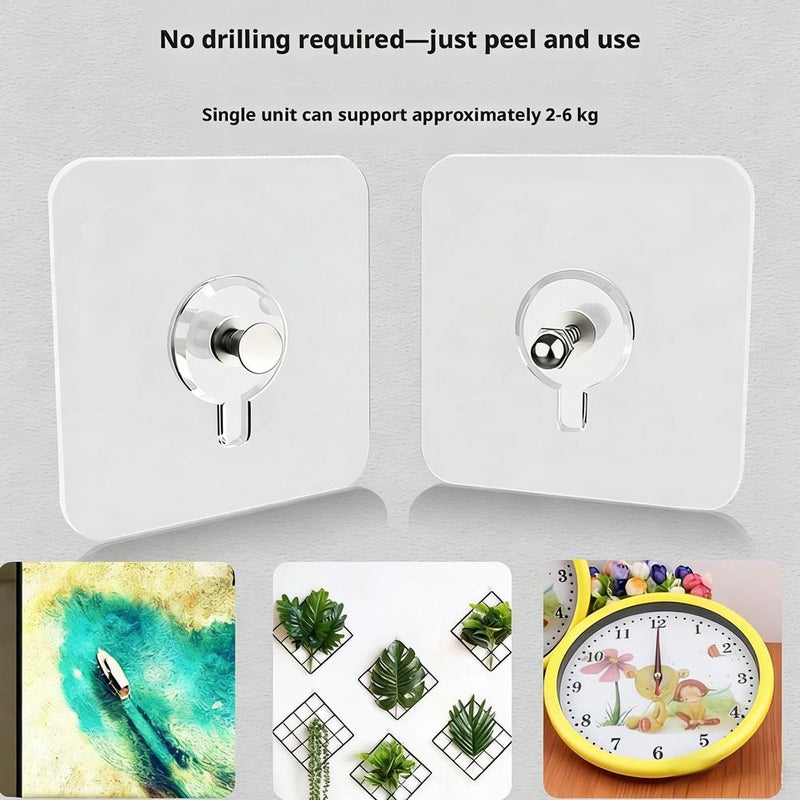 No-drill, traceless screw wall nails, nail-free adhesive brackets, photo frames, strong adhesive hooks, bathroom wall-mounted nail-free stickers - Image 3