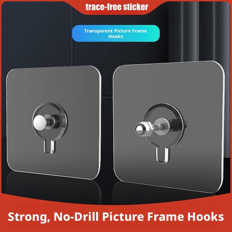 No-drill, traceless screw wall nails, nail-free adhesive brackets, photo frames, strong adhesive hooks, bathroom wall-mounted nail-free stickers - Image 2