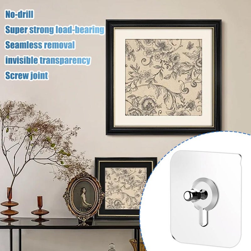 No-drill, traceless screw wall nails, nail-free adhesive brackets, photo frames, strong adhesive hooks, bathroom wall-mounted nail-free stickers - Image 5