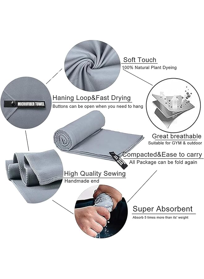 X spring Gym Towels 3 Pack Premium Microfiber Quick Dry Towel Set Super Absorbent and Compact for Travel Perfect for Gym Camping Beach and Swimming Activities - Image 2