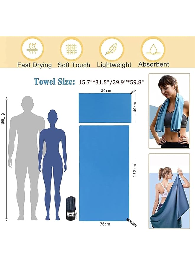 X spring Gym Towels 3 Pack Premium Microfiber Quick Dry Towel Set Super Absorbent and Compact for Travel Perfect for Gym Camping Beach and Swimming Activities - Image 4