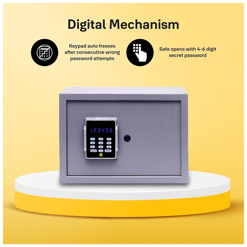 YALE YSPC 250 Motorized Electronic Safe Locker for Home Office Hotels 56L Digital Safe Locker with Pin Manual Key Access Safety for Jewellery Money other valuables 167 Litres Grey - Image 3