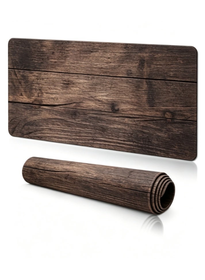sumkyle Sumkyle 900x400mm Vintage Dark Rustic Wood Grain Large Extended Mouse Pad 900x400mm