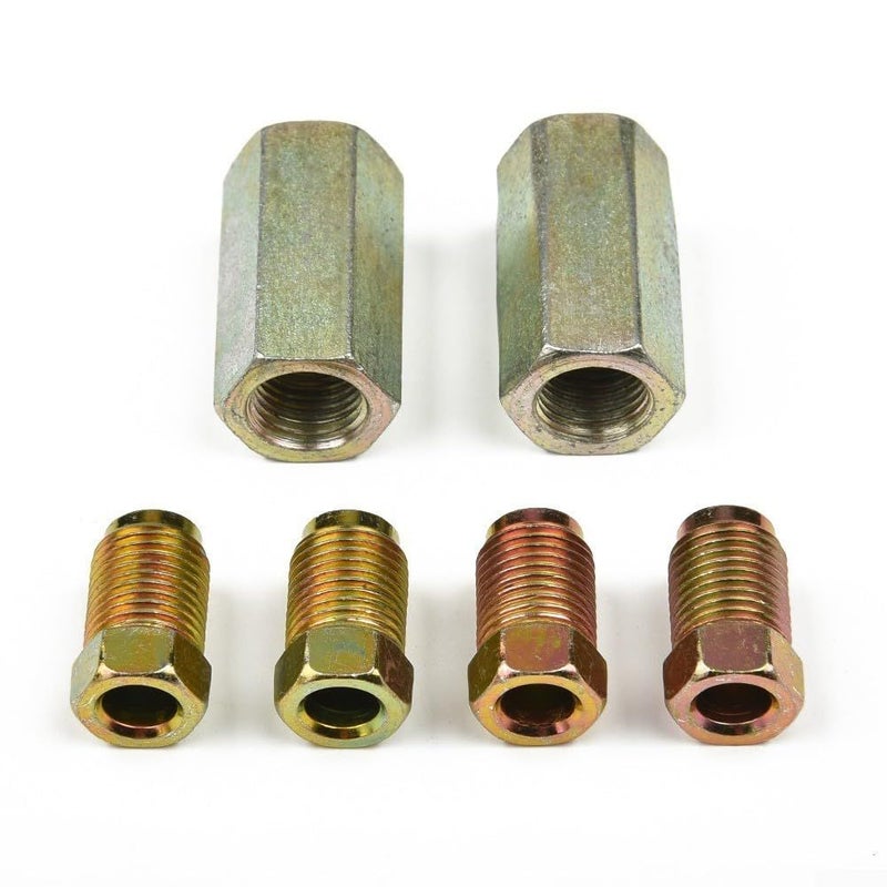 Brake Pipe Connector Set 2 Two Way Female Fittings 4 M10 10mm Male Nuts 3 16 Inch Steel - Image 5