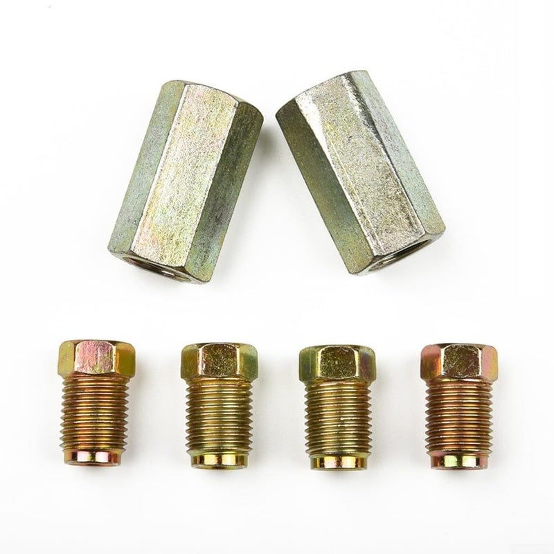 Brake Pipe Connector Set 2 Two Way Female Fittings 4 M10 10mm Male Nuts 3 16 Inch Steel - Image 4