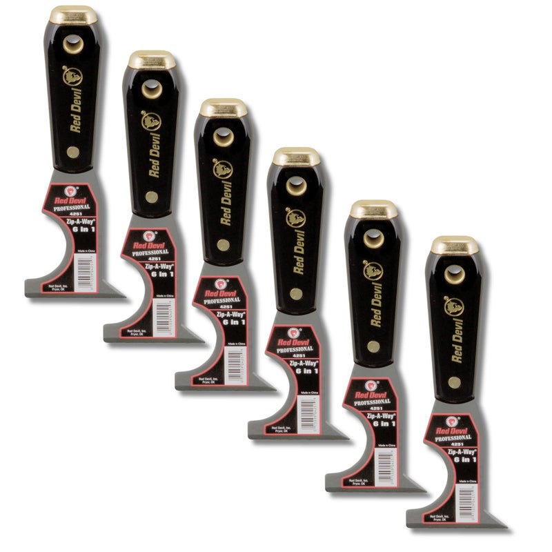 Red Devil 4251 6in1 Painters Tool 25 Black Pack of 6