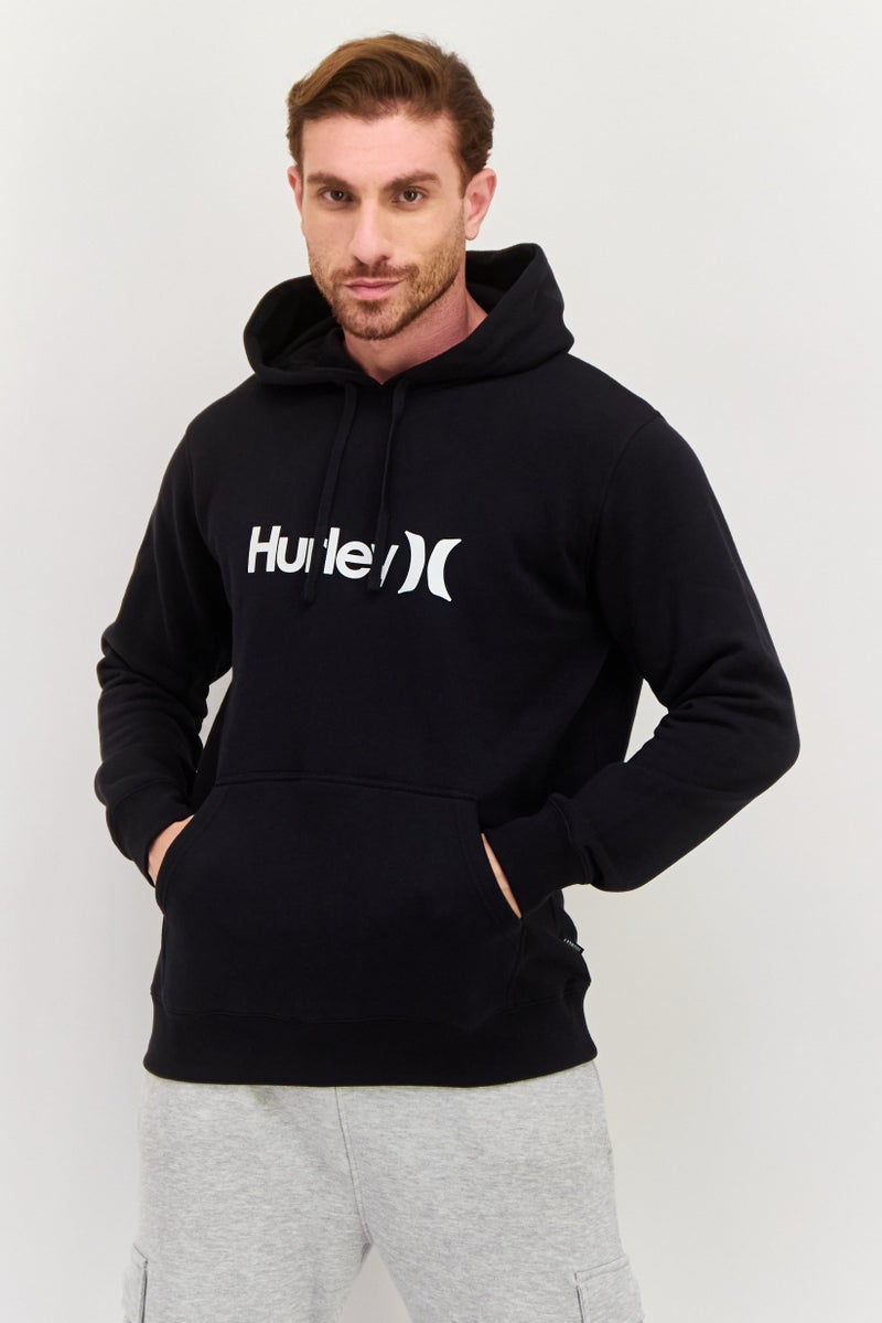 Hurley Men Sportswear Fit Brand Logo Long Sleeves Outdoor Sweatshirt, Black - Image 1