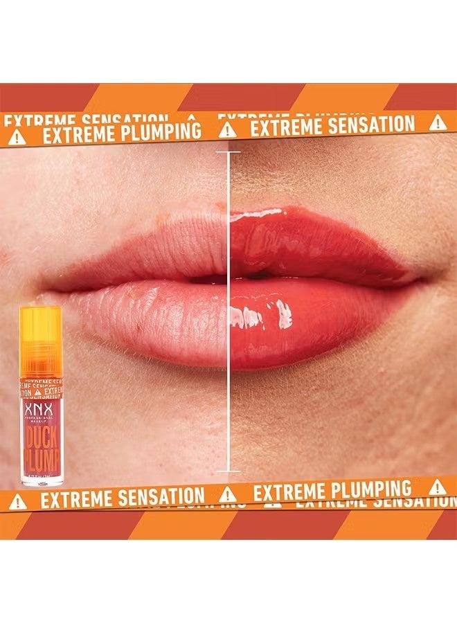 XNX Duck Plump Lip Plumping Lacquer, Fat Lip Oil Lip Glaze, Glitter Shine Primer Lip Clear Plumping Lip Gloss, High Pigment No Sticky Lip Gloss, Lip Plumper Gloss Make Lips Fuller - Image 2