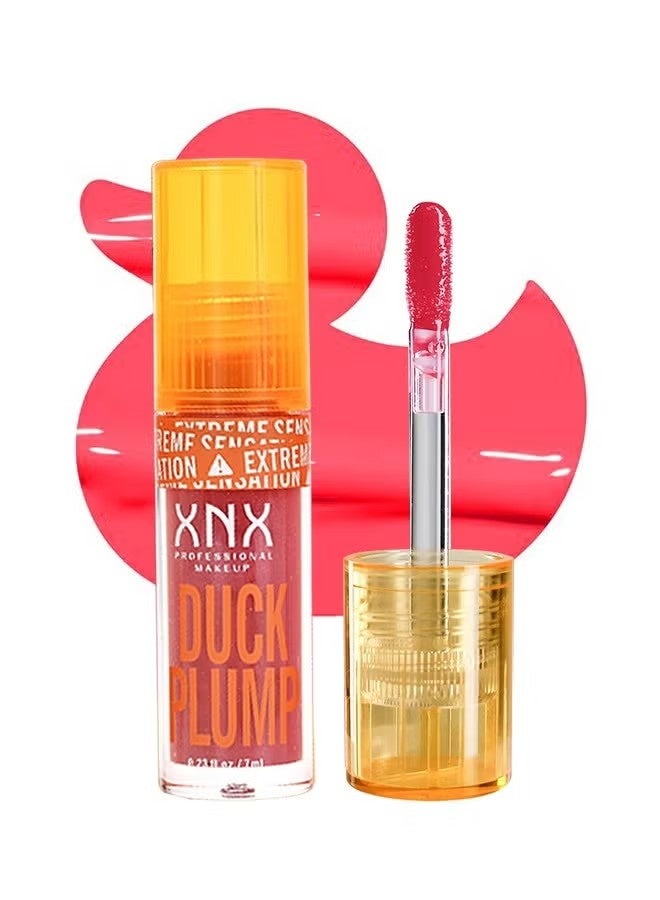 XNX Duck Plump Lip Plumping Lacquer, Fat Lip Oil Lip Glaze, Glitter Shine Primer Lip Clear Plumping Lip Gloss, High Pigment No Sticky Lip Gloss, Lip Plumper Gloss Make Lips Fuller - Image 1